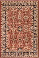 handmade Traditional Kafkaz Rust Drk. Blue Hand Knotted RECTANGLE 100% WOOL area rug 10X14