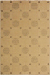 handmade Modern Kafkaz Tan Green Hand Knotted RECTANGLE 100% WOOL area rug 10 X14