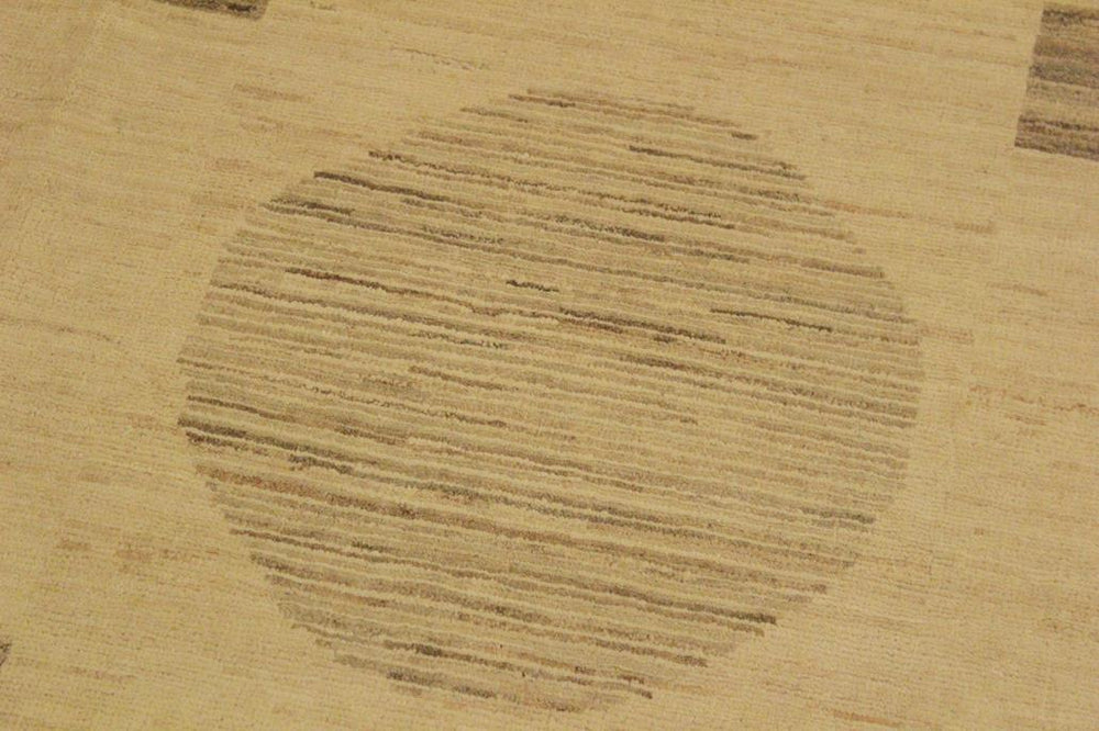 handmade Modern Kafkaz Tan Green Hand Knotted RECTANGLE 100% WOOL area rug 10 X14