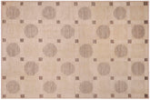 handmade Modern Kafkaz Tan Green Hand Knotted RECTANGLE 100% WOOL area rug 10' x 14'