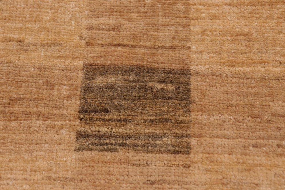 handmade Modern Kafkaz Tan Green Hand Knotted RECTANGLE 100% WOOL area rug 10 X14