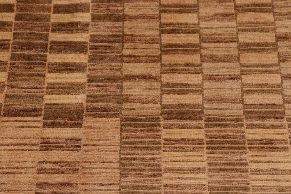 handmade Modern Kafkaz Lt. Brown Green Hand Knotted RECTANGLE 100% WOOL area rug 10 X14