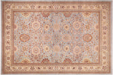 handmade Traditional Kafkaz Lt. Blue Lt. Gold Hand Knotted RECTANGLE 100% WOOL area rug 10x14
