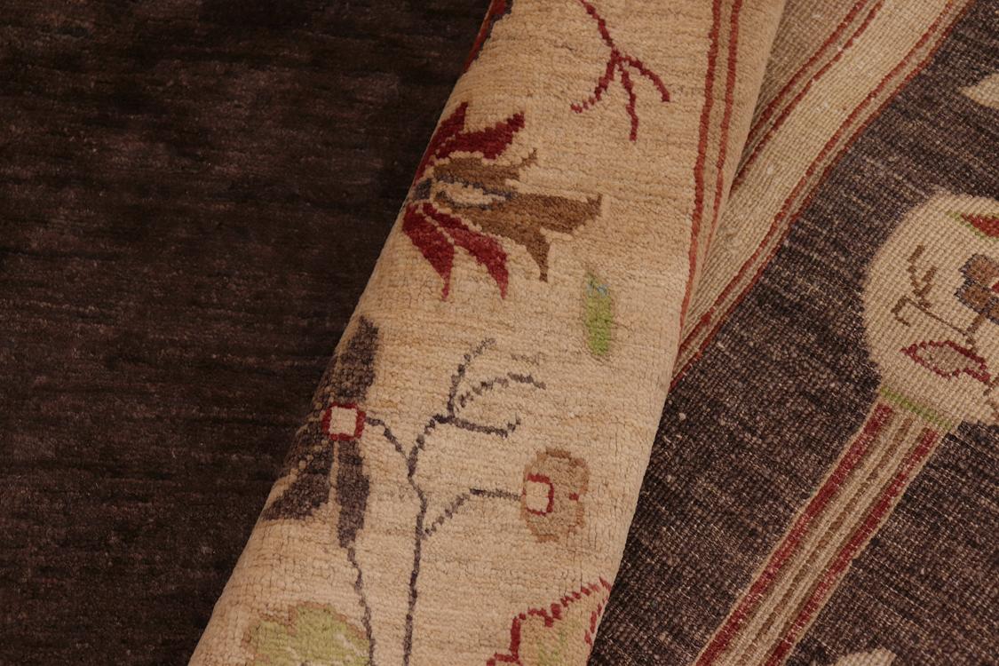 handmade Traditional Kafkaz Brown Tan Hand Knotted RECTANGLE 100% WOOL area rug 10 x 14