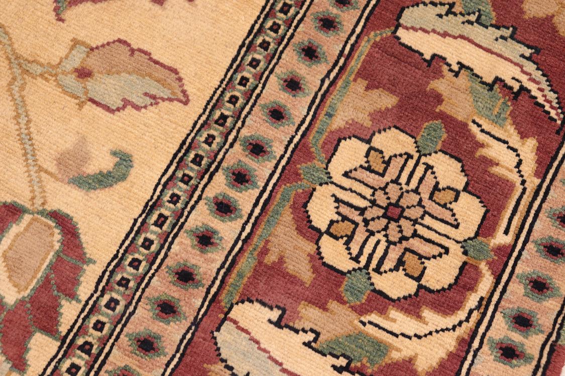 handmade Traditional Kafkaz Beige Red Hand Knotted RECTANGLE 100% WOOL area rug 6 x 8