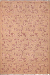 handmade Transitional Kafkaz Tan Rose Hand Knotted RECTANGLE 100% WOOL area rug 6X9