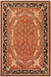 handmade Traditional Kafkaz Rust Black Hand Knotted RECTANGLE 100% WOOL area rug 6X9