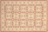 handmade Modern Kafkaz Rust Tan Hand Knotted RECTANGLE 100% WOOL area rug 6' x 9'
