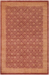 handmade Transitional Kafkaz Red Brown Hand Knotted RECTANGLE 100% WOOL area rug 6X9