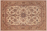 handmade Traditional Kafkaz Tan Dark Tan Hand Knotted RECTANGLE 100% WOOL area rug 6' x 9'