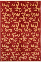 handmade Transitional Kafkaz Red Gold Hand Knotted RECTANGLE 100% WOOL area rug 6X9