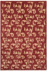 handmade Transitional Kafkaz Red Gold Hand Knotted RECTANGLE 100% WOOL area rug 6X9