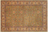 handmade Transitional Lt. Green Gold Hand Knotted RECTANGLE 100% WOOL area rug 6' x 9'