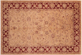 handmade Traditional Kafkaz Brown Red Hand Knotted RECTANGLE 100% WOOL area rug 6x9
