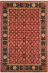 handmade Transitional Kafkaz Red Blue Hand Knotted RECTANGLE 100% WOOL area rug 6X9