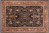 handmade Transitional Kafkaz Blue Brown Hand Knotted RECTANGLE 100% WOOL area rug 10' x 14'