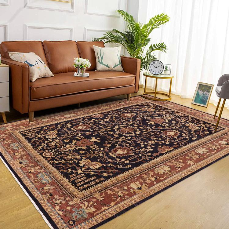 handmade Traditional Kafkaz Blue Brown Hand Knotted RECTANGLE 100% WOOL area rug 10 x 14