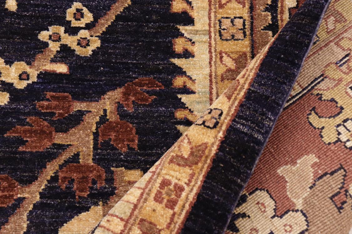 handmade Traditional Kafkaz Blue Brown Hand Knotted RECTANGLE 100% WOOL area rug 10 x 14