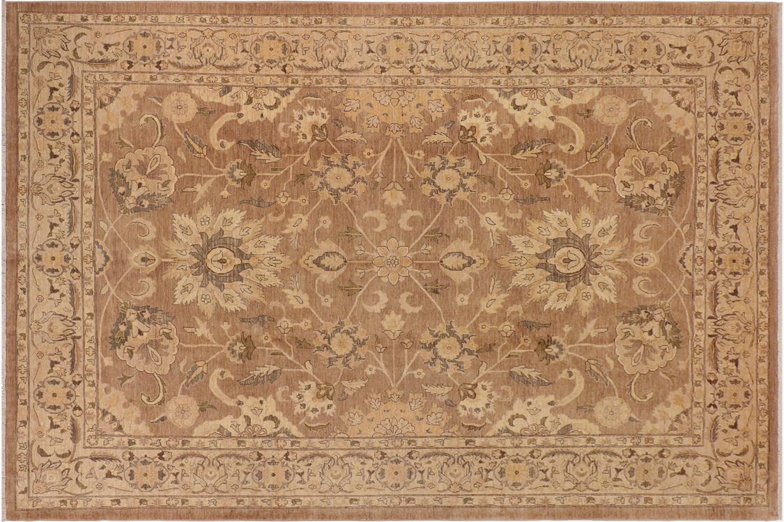 handmade Traditional Kafkaz Brown Tan Hand Knotted RECTANGLE 100% WOOL area rug 10 x 14