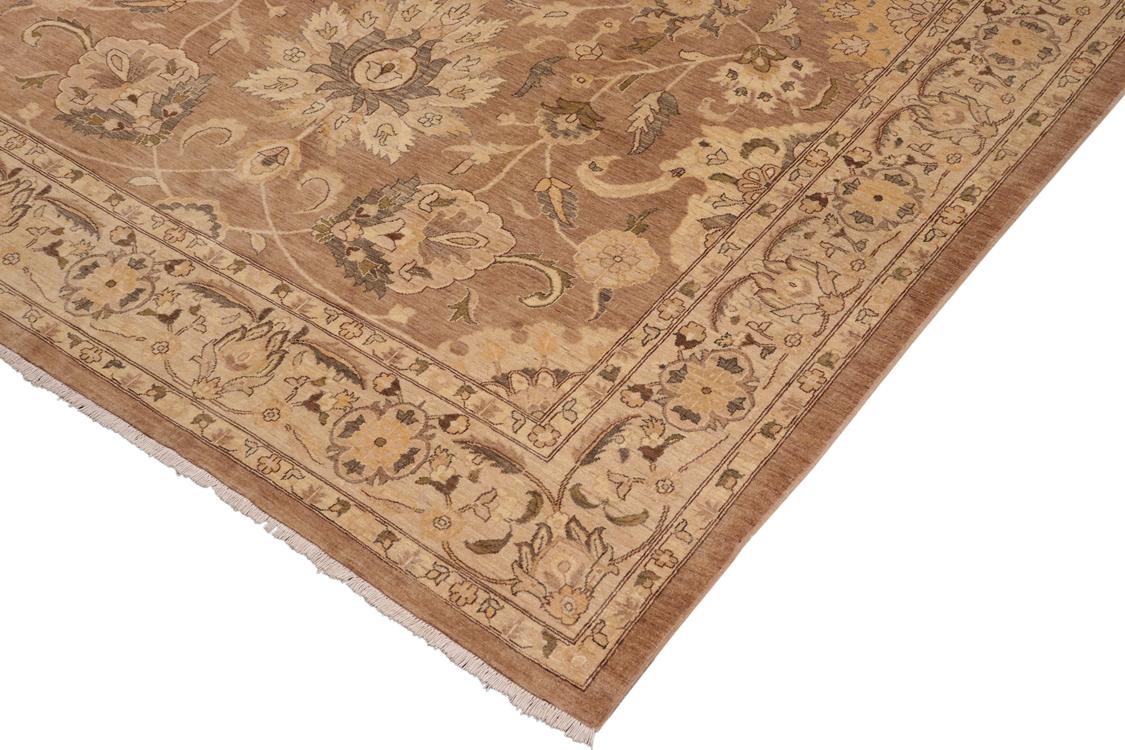 handmade Traditional Kafkaz Brown Tan Hand Knotted RECTANGLE 100% WOOL area rug 10 x 14