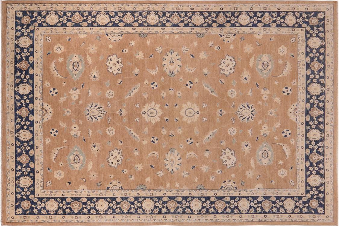 handmade Traditional Kafkaz Brown Blue Hand Knotted RECTANGLE 100% WOOL area rug 10 x 14