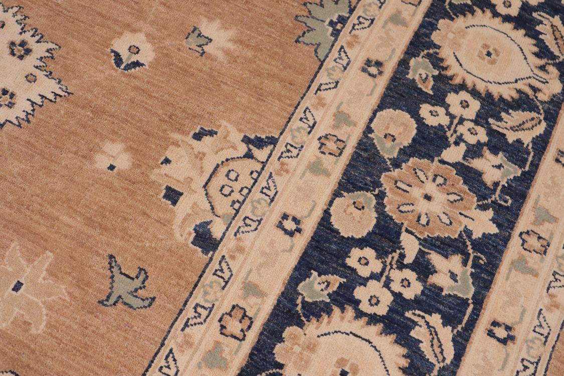 handmade Traditional Kafkaz Brown Blue Hand Knotted RECTANGLE 100% WOOL area rug 10 x 14