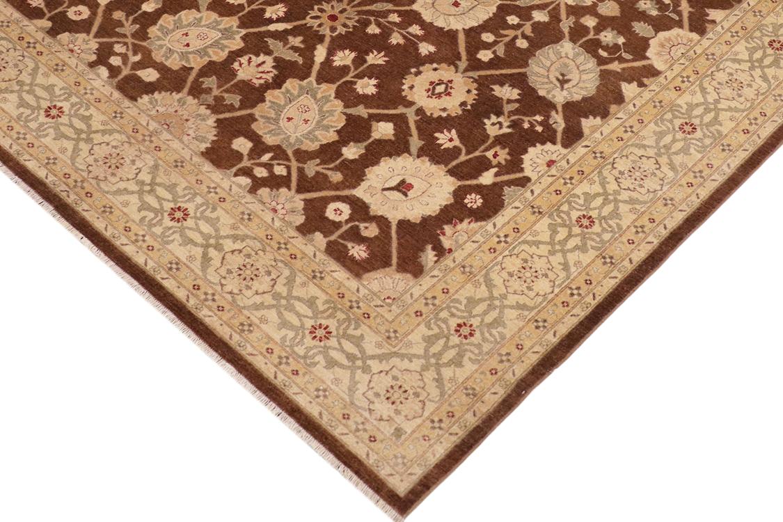 handmade Traditional Kafkaz Brown Beige Hand Knotted RECTANGLE 100% WOOL area rug 10 x 14