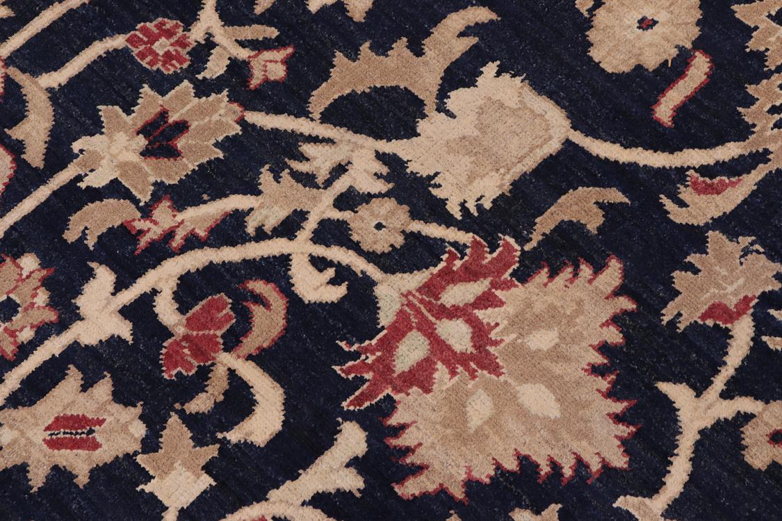 handmade Traditional Kafkaz Drk. Blue Beige Hand Knotted RECTANGLE 100% WOOL area rug 10 x 14