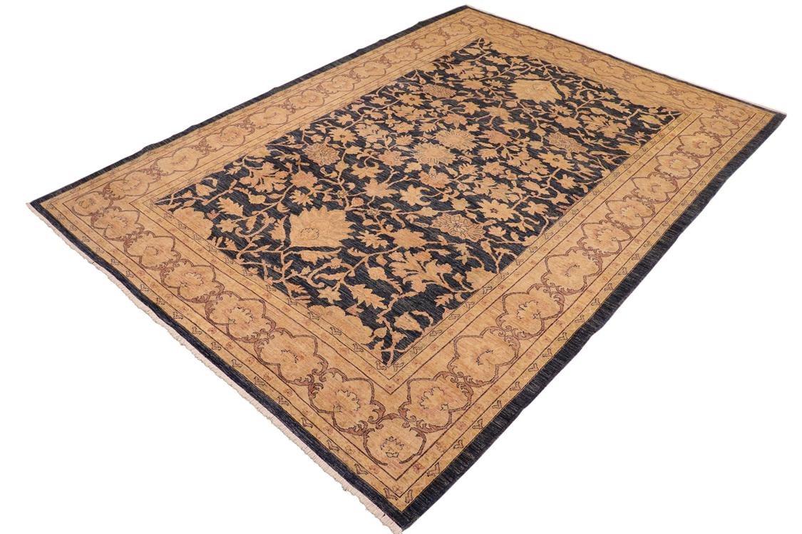 handmade Traditional Kafkaz Blue Tan Hand Knotted RECTANGLE 100% WOOL area rug 10 x 14