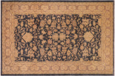 handmade Transitional Kafkaz Blue Tan Hand Knotted RECTANGLE 100% WOOL area rug 10' x 14'