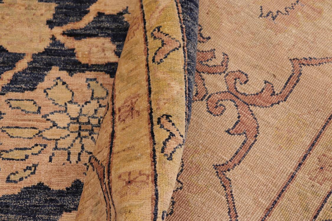 handmade Traditional Kafkaz Blue Tan Hand Knotted RECTANGLE 100% WOOL area rug 10 x 14