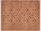 handmade Traditional Sayra Taupe Red Hand Knotted RECTANGLE 100% WOOL area rug 6x9