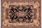 handmade Traditional Gujranwala Black Taupe Hand Knotted RECTANGLE 100% WOOL area rug 6x9
