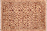 handmade Transitional Sayra Beige Gray Hand Knotted RECTANGLE 100% WOOL area rug 6x10