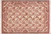 handmade Transitional Basan Ivory Red Hand Knotted RECTANGLE 100% WOOL area rug 6x9