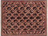 handmade Traditional Basan Black Rust Hand Knotted RECTANGLE 100% WOOL area rug 6x9