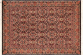 handmade Transitional Paracha Black Rust Hand Knotted RECTANGLE 100% WOOL area rug 6x9