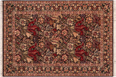 handmade Transitional Gulshan Black Red Hand Knotted RECTANGLE 100% WOOL area rug 6x9