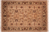 handmade Traditional New Asif Tan Green Hand Knotted RECTANGLE 100% WOOL area rug 6x9