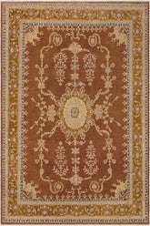 handmade Traditional Kafkaz Brown Gold Hand Knotted RECTANGLE 100% WOOL area rug 8X12