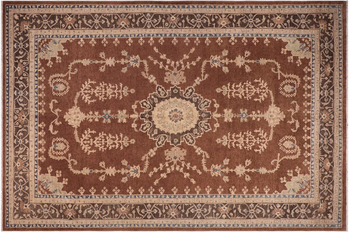 handmade Traditional Kafkaz Rust Charcoal Hand Knotted RECTANGLE 100% WOOL area rug 10 x 14
