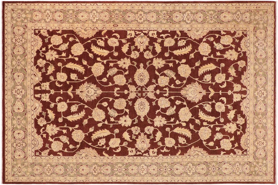 handmade Traditional Kafkaz Brown Green Hand Knotted RECTANGLE 100% WOOL area rug 10 x 14
