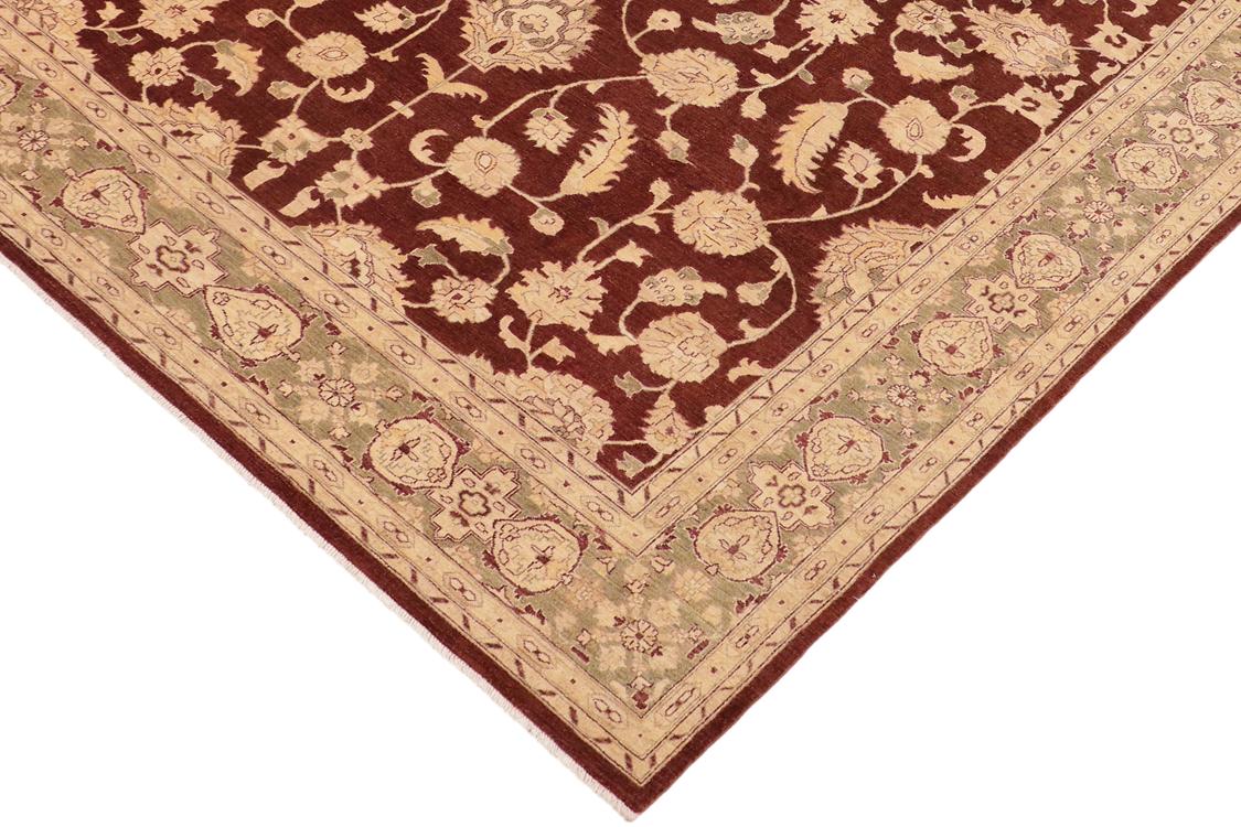 handmade Traditional Kafkaz Brown Green Hand Knotted RECTANGLE 100% WOOL area rug 10 x 14