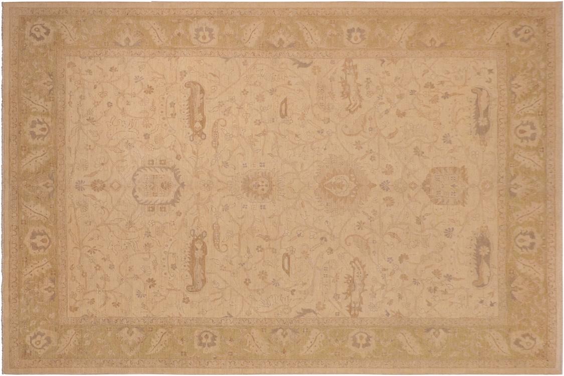 handmade Traditional Kafkaz Tan Green Hand Knotted RECTANGLE 100% WOOL area rug 10 x 14