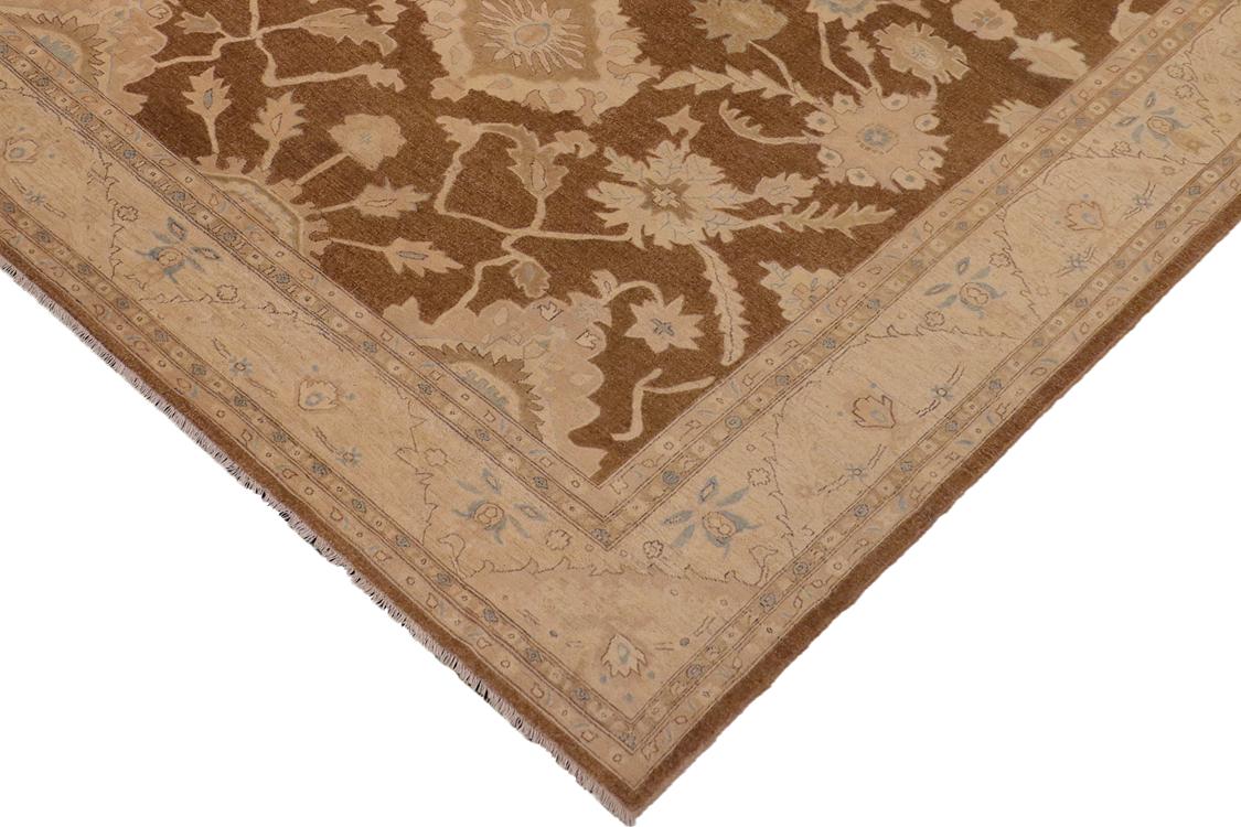 handmade Traditional Kafkaz Brown Beige Hand Knotted RECTANGLE 100% WOOL area rug 10 x 14