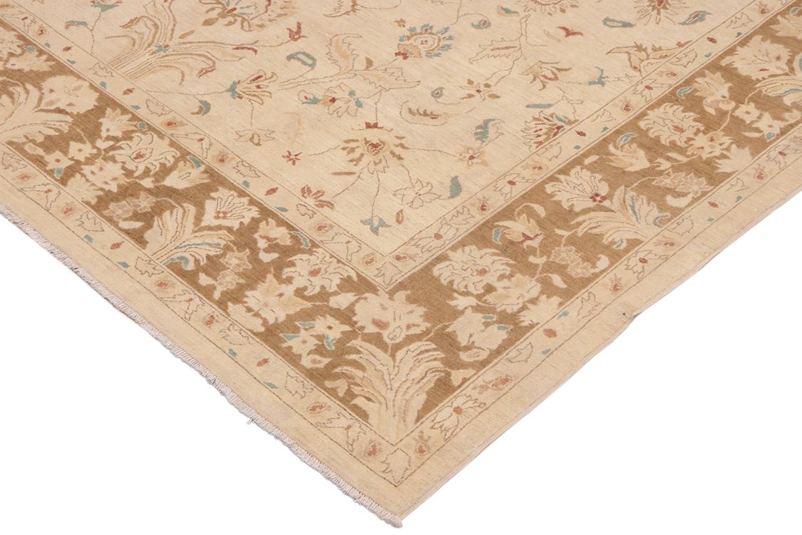 handmade Traditional Kafkaz Beige Brown Hand Knotted RECTANGLE 100% WOOL area rug 10 x 14