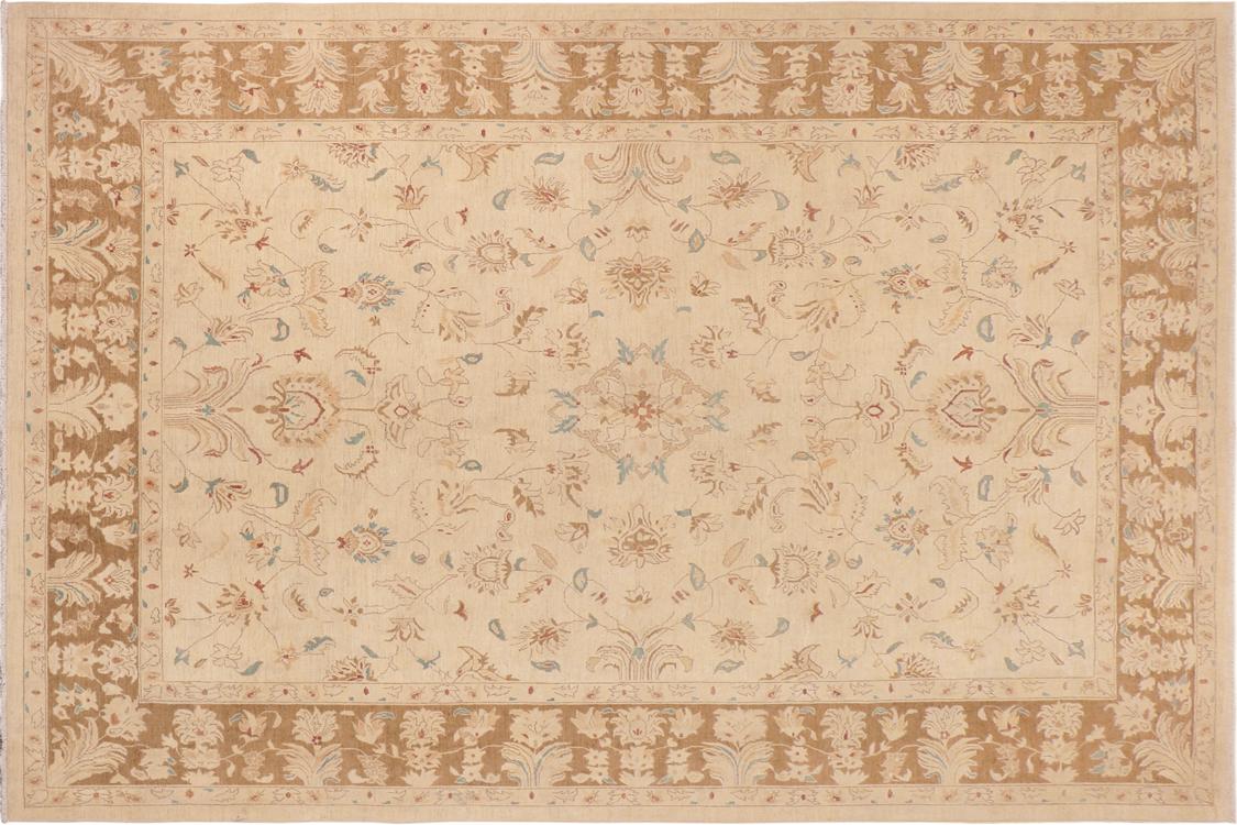 handmade Traditional Kafkaz Beige Brown Hand Knotted RECTANGLE 100% WOOL area rug 10 x 14