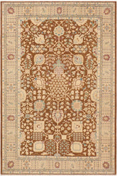 handmade Traditional Kafkaz Brown Beige Hand Knotted RECTANGLE 100% WOOL area rug 9X12