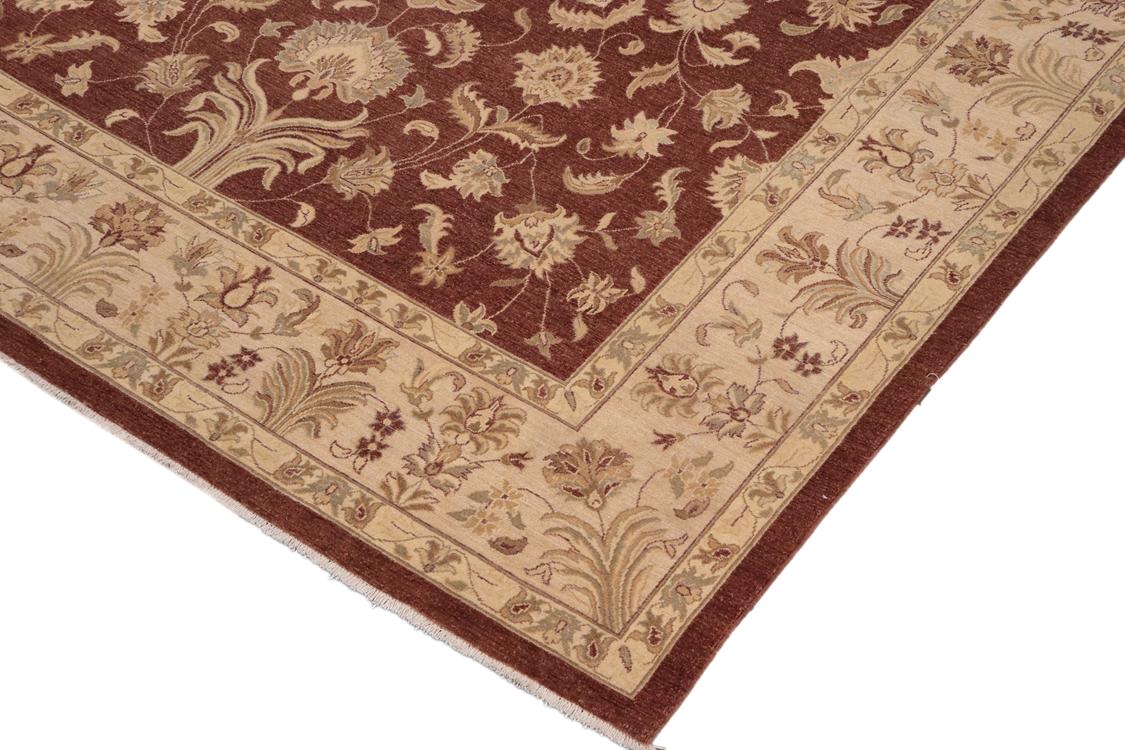 handmade Traditional Kafkaz Brown Tan Hand Knotted RECTANGLE 100% WOOL area rug 10 x 14