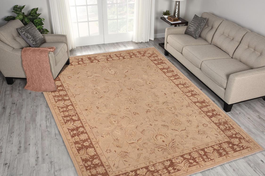 handmade Traditional Kafkaz Tan Brown Hand Knotted RECTANGLE 100% WOOL area rug 10 x 14